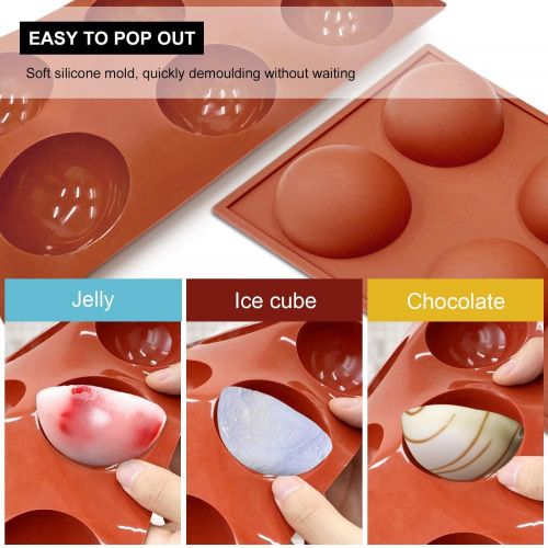  [아마존베스트]PLAZALA 6 Holes Silicone Mold For Chocolate, Cake, Jelly, Pudding, Handmade Soap, BPA Free Cupcake Baking Pan (2pcs)