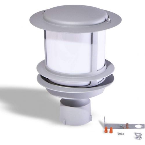  PLC Lighting 1896 SL Exterior Post Light, Tusk Collection, Silver finish