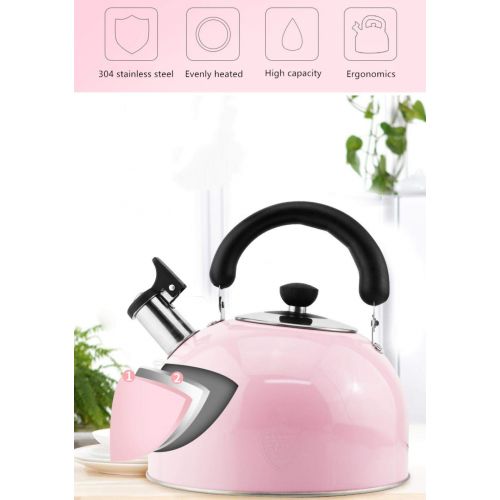  PLHMS Stainless Steel Tea Kettle Whistle for Stovetop, Mirror Finish Surface, Bakelite Handle Fast Boiling Anti-scalding Large Capacity, 5L