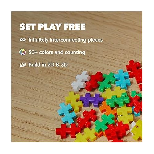  PLUS PLUS - Open Play Tube - 240 Piece Rainbow Mix - Construction Building Stem/Steam Toy, Interlocking Mini Puzzle Blocks for Kids