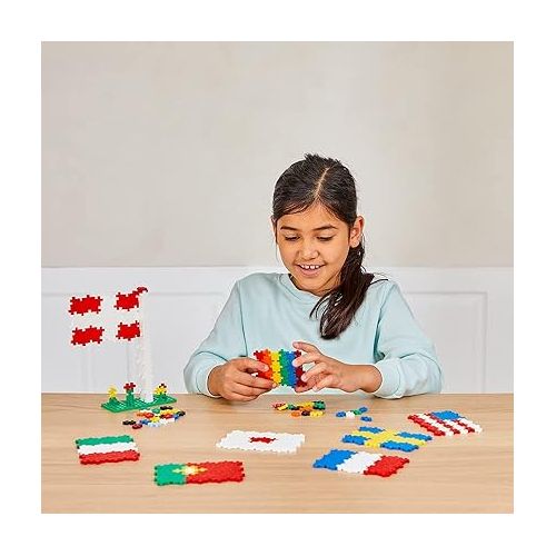  PLUS PLUS - Learn to Build - Flags of The World - 500 Pieces, Construction Building Stem/Steam Toy, Interlocking Mini Puzzle Blocks for Kids