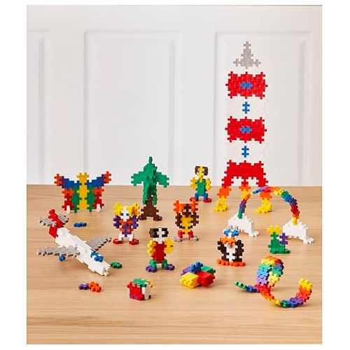  PLUS PLUS - Open Play Set - 600 Piece - Basic Color Mix, Construction Building Stem Toy, Interlocking Mini Puzzle Blocks for Kids