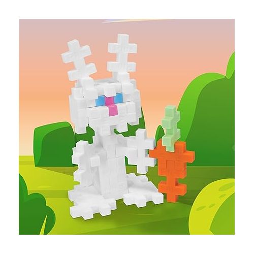  Plus Plus - Mini Maker Tube - Bunny - 70 Piece, Construction Building Stem / Steam Toy, Interlocking Mini Puzzle Blocks for Kids