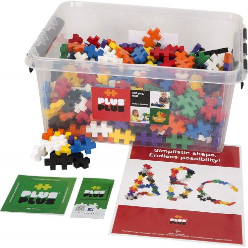  Plus-Large Piece Count Set Big Size 400-Piece Basic Color Assortment in Plastic Tub