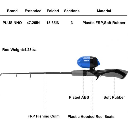  [아마존 핫딜]  [아마존핫딜]PLUSINNO Kids Fishing Pole,Portable Telescopic Fishing Rod and Reel Full Kits, Spincast Youth Fishing Pole Fishing Gear for Kids, Boys