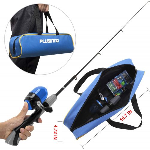  [아마존 핫딜]  [아마존핫딜]PLUSINNO Kids Fishing Pole,Portable Telescopic Fishing Rod and Reel Full Kits, Spincast Youth Fishing Pole Fishing Gear for Kids, Boys