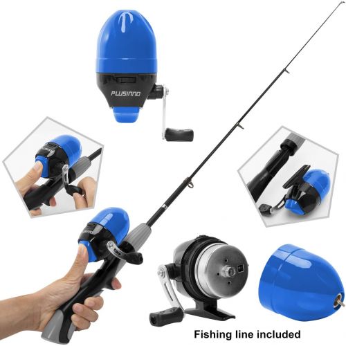  [아마존 핫딜]  [아마존핫딜]PLUSINNO Kids Fishing Pole,Portable Telescopic Fishing Rod and Reel Full Kits, Spincast Youth Fishing Pole Fishing Gear for Kids, Boys