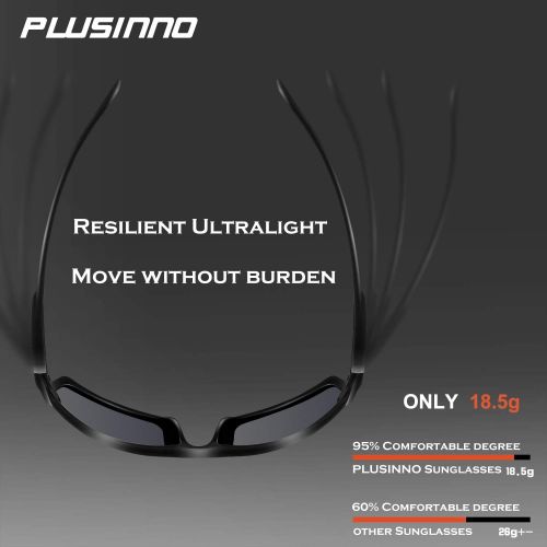  PLUSINNO Polarized Sports Sunglasses for Men Women, Ideal for Fishing Driving Running Cycling and Outdoor Sports, UV400 Protection