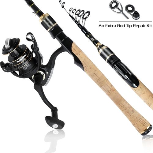  PLUSINNO Fishing Rod and Reel Combo, Telescopic Ultra-Light and Sensitive Fishing Pole with Spinning Reel for Trout, Crappie, Bluegill, Panfish, and Other Small and Medium Size Fis