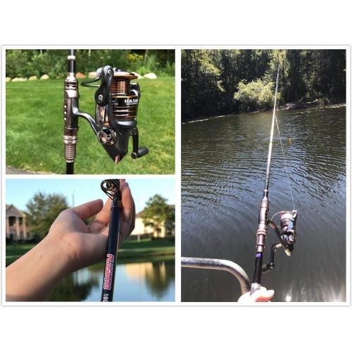  PLUSINNO Fishing Rod and Reel Combos Carbon Fiber Telescopic Fishing Pole with Reel Combo Sea Saltwater Freshwater Kit Fishing Rod Kit