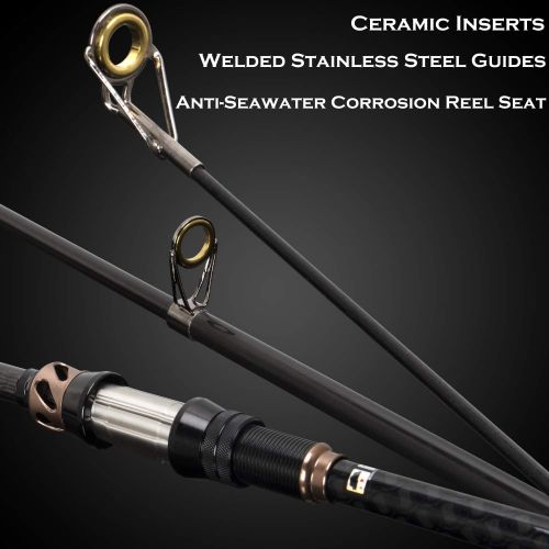  PLUSINNO Fishing Rod and Reel Combos - Carbon Fiber Telescopic Fishing Pole - Spinning Reel 12 +1 Shielded Bearings Stainless Steel BB