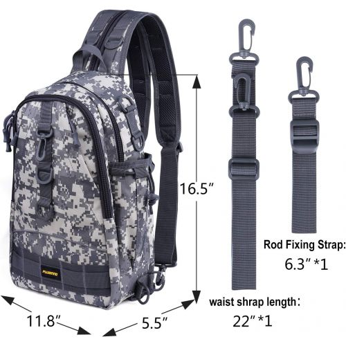  [아마존베스트]PLUSINNO Fishing Tackle Backpack Storage Bag Outdoor Shoulder Backpack Fishing Gear Water Resistant Fishing Backpack with Rod Holder