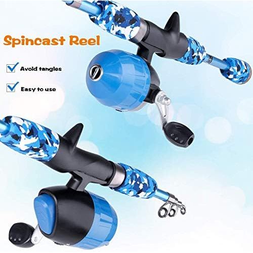  [아마존베스트]Plusinno Fishing Rod Set for Children Reel and Bait Set