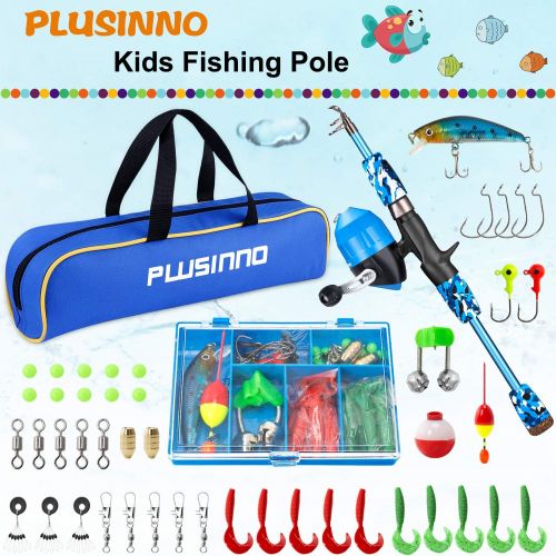  [아마존베스트]Plusinno Fishing Rod Set for Children Reel and Bait Set