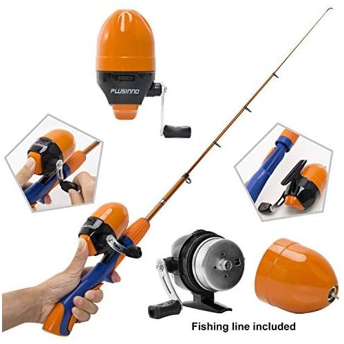  [아마존베스트]Plusinno fishing set for children, fishing set, children, fishing rod set, children with fishing reel and bait set.