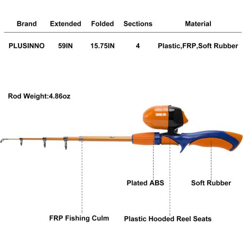  [아마존베스트]Plusinno fishing set for children, fishing set, children, fishing rod set, children with fishing reel and bait set.