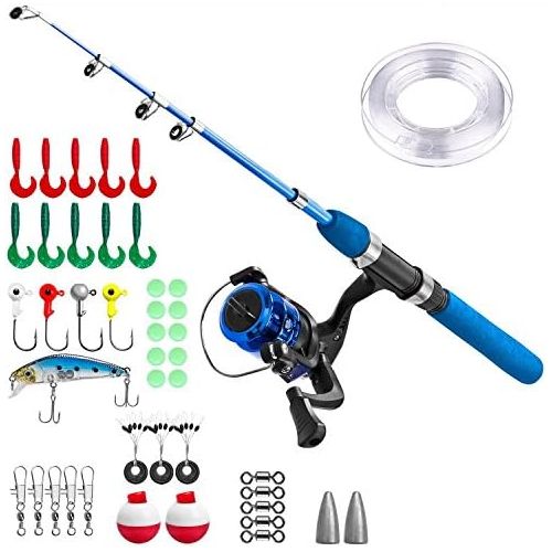  [아마존베스트]Plusinno Fishing Set for Children Fishing Set Kids Fishing Rod Set with Reel and Bait Set