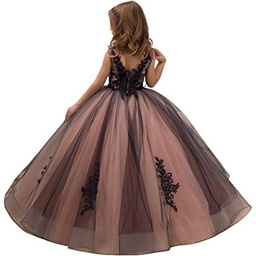  할로윈 용품PLwedding Flower Girl Dress Kids Lace Applique Pageant Ball Gown Prom Dresses