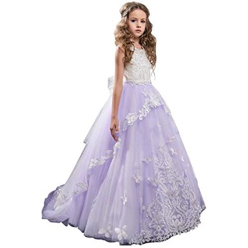  할로윈 용품PLwedding Flower Girl Dress Kids Lace Beaded Pageant Ball Gowns