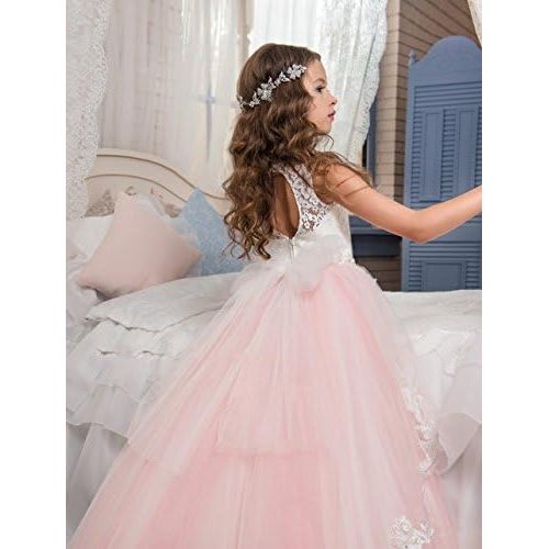  할로윈 용품PLwedding Flower Girl Dress Kids Lace Beaded Pageant Ball Gowns
