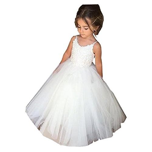  할로윈 용품PLwedding Flower Girls Lace Tulle Ball Gowns First Communion Dresses