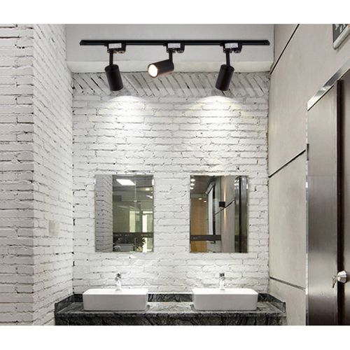  PM Track Lighting MGSD Spotlights, Led Track Lights, Nordic Home Small Spotlights, Suitable For Living Room Background Wall Cloakroom Full Set Of Rail Mounted 1234 Lights Black A+ (Color : A)