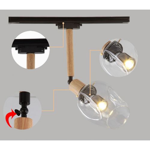  PM Track Lighting MGSD Clothing Shop Retro Exhibition Living Room Backdrop Creative Bar Desk Set Lighting Led Ceiling Spotlight Spotlights A+ ( Size : C )