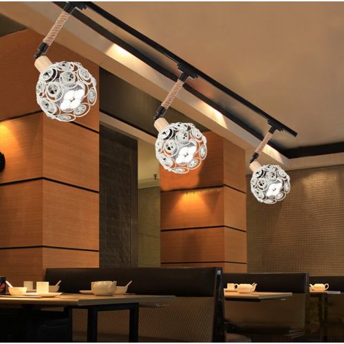  PM Track Lighting MGSD Clothing Shop Retro Exhibition Living Room Backdrop Creative Bar Desk Set Lighting Led Ceiling Spotlight Spotlights A+ ( Color : White )