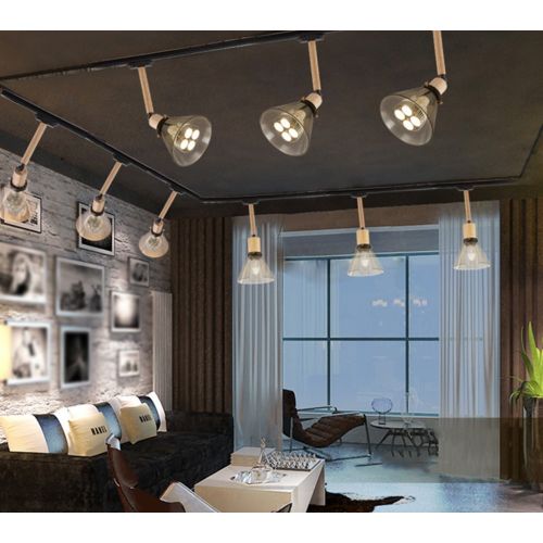  PM Track Lighting MGSD Clothing Shop Retro Exhibition Living Room Backdrop Creative Bar Desk Set Lighting Led Ceiling Spotlight Spotlights A+ ( Size : A )