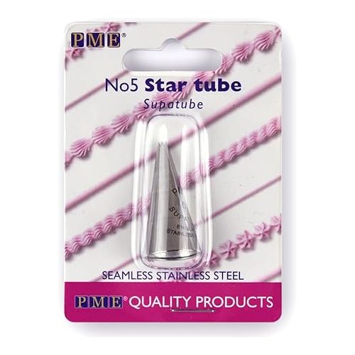  PME, Decorating Tip, no. 5 Seamless Stainless Steel Small Star Supatube