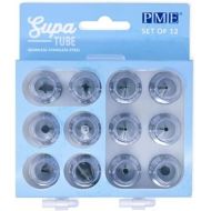 PME Supatube Stainless Steel Cake Decorating Tips, Set of 12, Standard, Silver
