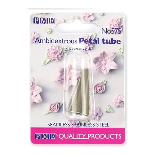  PME Seamless Stainless Steel Straight Petal Supatube Decorating Tip, for Ambidextrous, no. 57S