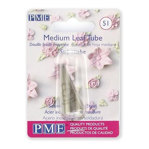  PME Stainless Steel Medium Leaf Supatube Decorating Tip # 51, Silver, Standard