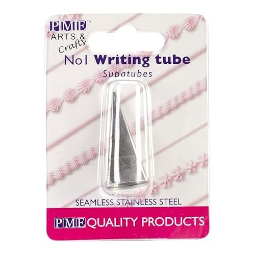  PME Seamless Stainless Steel Supatube Decorating Tip, Writer #1, Standard, Silver