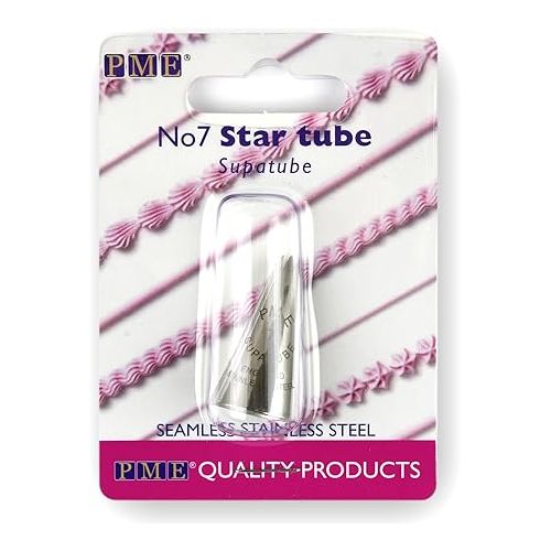  PME, Decorating Tip, 7 Seamless Stainless Steel Large Star Supatube