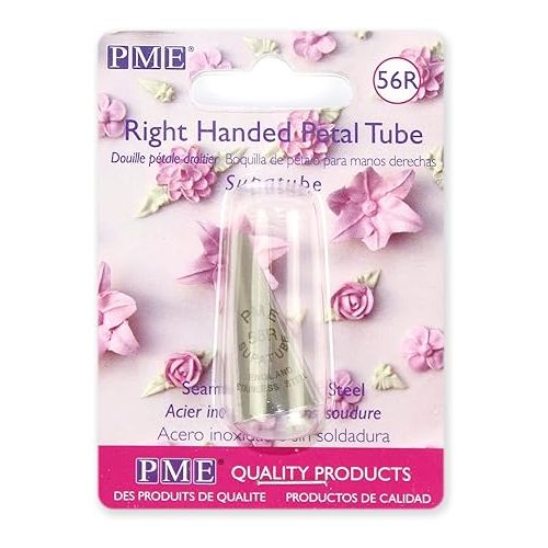  PME Right Handed Use no. 56R Seamless Stainless Steel Small Petal Supatube Decorating Tip