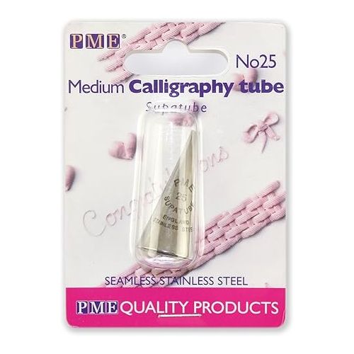  PME Seamless Stainless Steel Medium Calligraphy Supatube, Standard, Silver