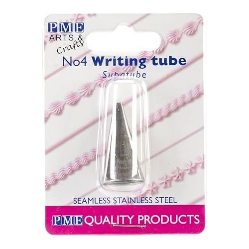  PME Seamless Stainless Steel Supatube Decorating Tip, Writer, no. 4