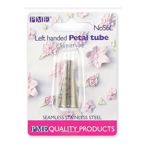  PME 56L Seamless Stainless Steel Small Petal Supatube Decorating Tip, for Left Handed Use