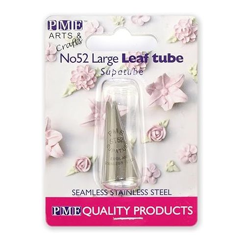  PME 52 Seamless Stainless Steel Large Leaf Supatube, Decorating Tip