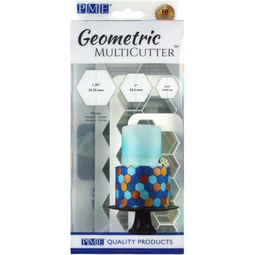  PME Geometric Multicutter for Cake Design Hexagon, Small, Medium & Large Size, Set of 3