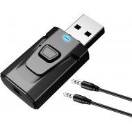 PNGKNYOCN USB Bluetooth 5.0 with 3.5mm AUX 4-in-1 Wireless Audio Transmitter Receiver Adapter for TV/Home Audio System