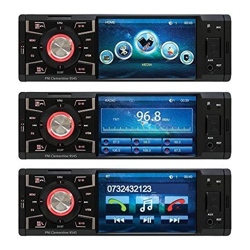  [아마존베스트]-Service-Informationen Auto Car Stereo MP5Player PNI Clementine 95451DIN 4Inch Display, 50W x 4, Bluetooth, FM, SD & USB to 2x Phono Video In/Out