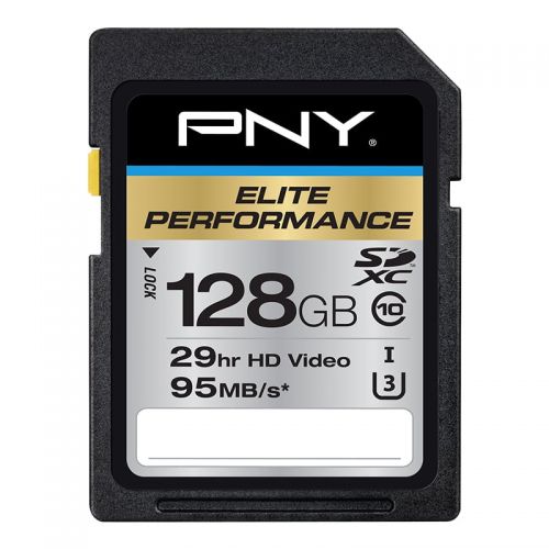  PNY 128GB Elite Performance SDXC 95MBs Memory Card