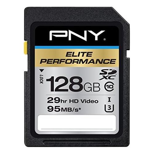  [아마존베스트]PNY P-SDX128U395-GE Elite Performance 128 GB High Speed SDXC Class 10 UHS-I, U3 Up to 95 MB/Sec Flash Card
