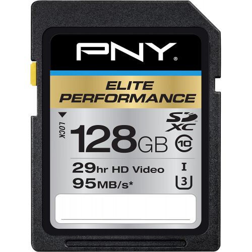  [아마존베스트]PNY P-SDX128U395-GE Elite Performance 128 GB High Speed SDXC Class 10 UHS-I, U3 Up to 95 MB/Sec Flash Card