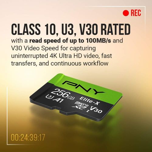  PNY 128GB Elite-X Class 10 U3 V30 microSDXC Flash Memory Card