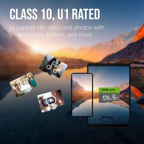  PNY 32GB Elite Class 10 U1 microSDHC Flash Memory Card - 100MB/s Read, Class 10, U1, Full HD, UHS-I, Micro SD