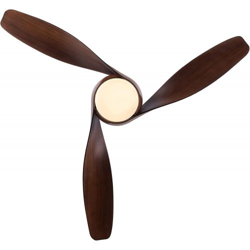  POCHFAN Ceiling Fan with Lights and Remote Control in Walnut Finish, Opal Glass, For Living Room, 52 Inch