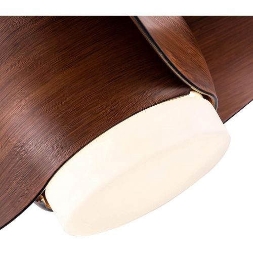  POCHFAN Ceiling Fan with Lights and Remote Control in Walnut Finish, Opal Glass, For Living Room, 52 Inch